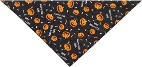 img 2 attached to 🎃 Aria Howl-O-Ween Black Pumpkins Dog Bandanas: Spooky Style for Your Pooch!