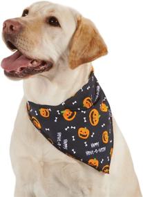 img 1 attached to 🎃 Aria Howl-O-Ween Black Pumpkins Dog Bandanas: Spooky Style for Your Pooch!