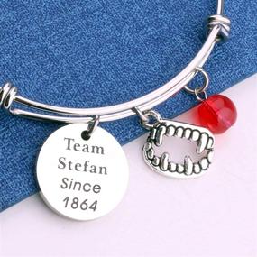 img 2 attached to 🧛 Embrace Your Fandom with the Vampire Bracelet: Team Damon Stefan Since 1864 - A Perfect Gift for The Vampire Diaries Fans