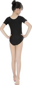 img 2 attached to Girls Short Sleeve Dance Leotard Gymnastic Tops for Kids - Speerise