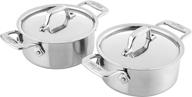 🍲 all-clad stainless steel cocottes, 0.5-quart, 2-piece set, silver logo