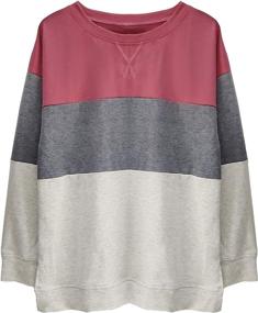 img 3 attached to 👚 Comfortable Women's Crewneck Sweatshirts: Loose Pullover Tops for Stylish Long Sleeve Shirts