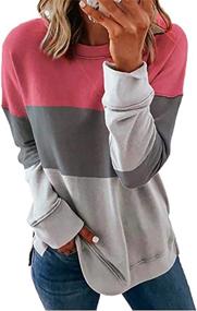 img 4 attached to 👚 Comfortable Women's Crewneck Sweatshirts: Loose Pullover Tops for Stylish Long Sleeve Shirts