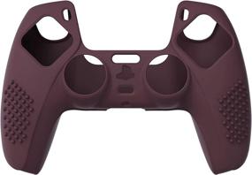 img 3 attached to 🎮 Enhance Your Gaming Experience with eXtremeRate PlayVital Wine Red 3D Studded Edition Anti-Slip Silicone Cover Skin for Playstation 5 Controller: Soft Rubber Case with 6 Black Thumb Grip Caps for PS5 Wireless Controller