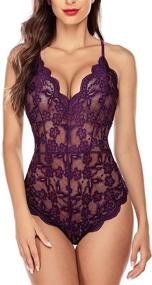 img 4 attached to Avidlove Lingerie Babydoll Bodysuit Romper