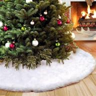 🎄 enhance your christmas decor with our 36 inch luxury faux fur christmas tree skirt - perfect for new year parties & pet-friendly holidays! logo
