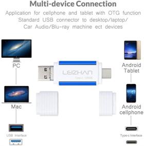 img 2 attached to 💾 Лейжан 128 ГБ 3-в-1 OTG Type C & Micro USB флеш-накопитель USB 3.0 для Samsung Galaxy S10, S9