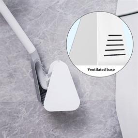 img 1 attached to Golf Toilet Brush and Holder Set - Silicone Long Handled Scrub Brush for Cleaning Toilet Bowl, 🏌️ Bathroom, Wall Mounted - White Golf Cleaning Brush Head for Efficient Corner and Deep Cleaning, with Closing Base