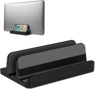 jarlink vertical laptop stand: upgraded version, adjustable holder (up to 17.3 inches) for macbook pro/air, microsoft surface, lenovo - black logo