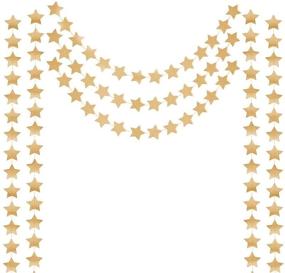 img 4 attached to 🌟 Sparkling Gold Star Garland - 2PCS Double-Sided Glitter Paper - 13 Feet Long - Christmas Galaxy Banner - 4-Inch Diameter