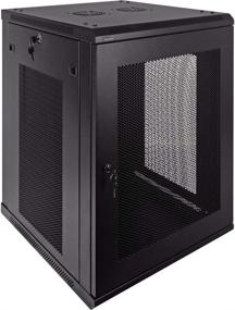 img 3 attached to 📥 NavePoint 15U Deluxe IT Wallmount Cabinet Enclosure: 19-Inch Server Network Rack with Locking Perforated Door, 24-Inches Deep Black - Efficient Storage Solution