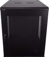 📥 navepoint 15u deluxe it wallmount cabinet enclosure: 19-inch server network rack with locking perforated door, 24-inches deep black - efficient storage solution логотип