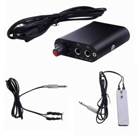img 4 attached to 🖤 New Star Tattoo Mini Motor Black Tattoo Machine Power Supply Set: Enhanced Mini Tattoo Power Supply with Clip Cord and Stainless Steel Foot Pedal for Superior Permanent Makeup Tattooing