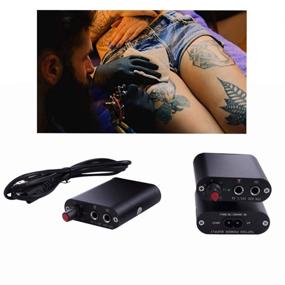 img 2 attached to 🖤 New Star Tattoo Mini Motor Black Tattoo Machine Power Supply Set: Enhanced Mini Tattoo Power Supply with Clip Cord and Stainless Steel Foot Pedal for Superior Permanent Makeup Tattooing
