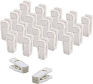 👔 one250 white 20-pack slim-line abs plastic hanger set with finger clips for velvet hangers логотип