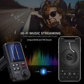 img 1 attached to 🚗 Nulaxy KM30 Car Bluetooth Transmitter with 1.8" Color Screen - Strong Microphone Bluetooth Car Radio Adapter for Hands-Free Calls, Supports QC3.0 Charging, Treble and Bass Sound Music Player