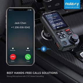 img 3 attached to 🚗 Nulaxy KM30 Car Bluetooth Transmitter with 1.8" Color Screen - Strong Microphone Bluetooth Car Radio Adapter for Hands-Free Calls, Supports QC3.0 Charging, Treble and Bass Sound Music Player