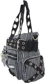 img 3 attached to 🔒 Lost Queen Striped Steampunk Handcuff Collection: Women's Handbags, Wallets & Shoulder Bags