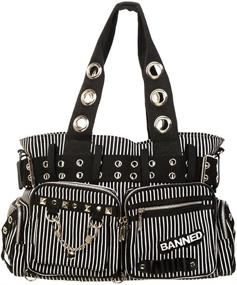img 4 attached to 🔒 Lost Queen Striped Steampunk Handcuff Collection: Women's Handbags, Wallets & Shoulder Bags