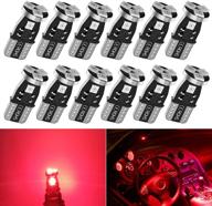 🚗 t10 194 led car bulbs: bright 192 led lights, 168 lights bulb, 5smd red for car interior dome map door courtesy license plate lights - w5w 2825 led lights bulbs (12pcs) logo