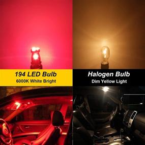 img 1 attached to 🚗 T10 194 LED Car Bulbs: Bright 192 LED Lights, 168 Lights Bulb, 5smd Red for Car Interior Dome Map Door Courtesy License Plate Lights - W5W 2825 LED Lights Bulbs (12pcs)