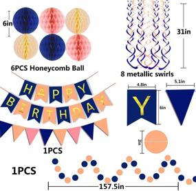 img 3 attached to 🎉 Festive Birthday Party Decorations: FECEDY Happy Birthday Banner, Flag Bunting, Paper Circle Confetti, Streamers, and Honeycomb Ball in Pink and Blue