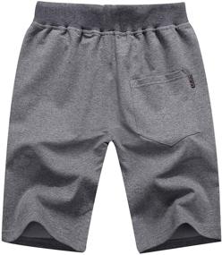 img 3 attached to 🩳 Summer Cotton Elastic Waist Shorts for Men - Big Boy's Casual Shorts with Zipper Pockets