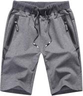 🩳 summer cotton elastic waist shorts for men - big boy's casual shorts with zipper pockets logo