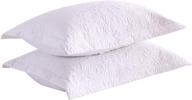 🛏️ marcielo 2-piece embroidered white pillow shams set - decorative microfiber standard size shams logo