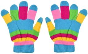 img 2 attached to Pink Striped Kids Gloves Magic Girls' Accessories and Cold Weather