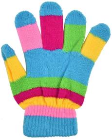 img 1 attached to Pink Striped Kids Gloves Magic Girls' Accessories and Cold Weather