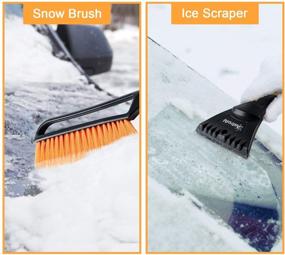 img 3 attached to 🚗 AstroAI 27-Inch Heavy Duty Snow Brush and Ice Scraper with Foam Grip for Cars, Trucks, SUVs - Durable ABS, PVC Bristle Brush