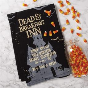 img 2 attached to 👻 Spooky Dead & Breakfast: Primitives by Kathy Halloween Dish Towel - 28 x 28-Inch