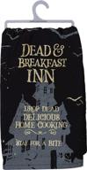 👻 spooky dead & breakfast: primitives by kathy halloween dish towel - 28 x 28-inch логотип
