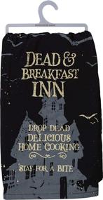 img 3 attached to 👻 Spooky Dead & Breakfast: Primitives by Kathy Halloween Dish Towel - 28 x 28-Inch