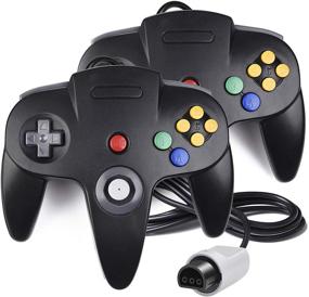img 4 attached to 🎮 iNNEXT Classic Wired N64 Gamepad Joystick for Ultra 64 Video Game Console N64 System - 2 Pack (Black)
