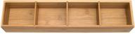 🎋 bamboo wood 4-part drawer organizer with removable dividers by lipper international, 17-1/2" x 4" x 2-1/2 logo