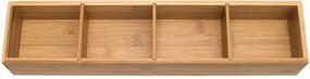 img 4 attached to 🎋 Bamboo Wood 4-Part Drawer Organizer with Removable Dividers by Lipper International, 17-1/2" x 4" x 2-1/2