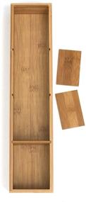 img 2 attached to 🎋 Bamboo Wood 4-Part Drawer Organizer with Removable Dividers by Lipper International, 17-1/2" x 4" x 2-1/2