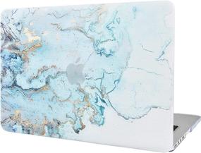 img 4 attached to 📦 KECC Laptop Case for MacBook Pro 13" (2021-2016) Plastic Hard Shell Cover A2338 M1 A2289 A2251 A2159 A1989 A1706 A1708 Touch Bar - Blue Gold Marble