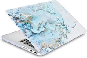 img 2 attached to 📦 KECC Laptop Case for MacBook Pro 13" (2021-2016) Plastic Hard Shell Cover A2338 M1 A2289 A2251 A2159 A1989 A1706 A1708 Touch Bar - Blue Gold Marble