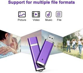 img 2 attached to 💜 KEXIN 10 упаковок флэш-накопителей USB объемом 4 ГБ с индикатором LED - фиолетовые, набор флеш-накопителей, флеш-драйвы, драйвы для переноса файлов, флэш-накопители.