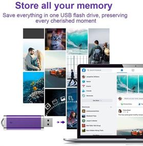 img 3 attached to 💜 KEXIN 10 упаковок флэш-накопителей USB объемом 4 ГБ с индикатором LED - фиолетовые, набор флеш-накопителей, флеш-драйвы, драйвы для переноса файлов, флэш-накопители.