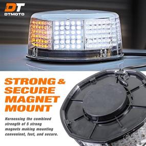 img 1 attached to 🚦 Waterproof Magnetic Roof Top Mount Flashing Strobe Lights for Trucks Golf Cart Tractors Vehicles Cars Forklift - DT MOTO Amber White LED Emergency Beacon Light