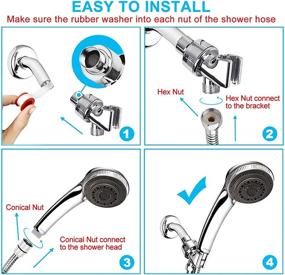 img 2 attached to 🚿 Chrider Handheld Shower Head with Hose: High Pressure, 7 Spray Settings, Adjustable Mount, Chrome Finish