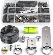 🖼️ stainless steel picture wire hanging kit – 100+ pieces, d-ring, screws, hooks, level – supports 50 lbs, 120+ feet (38 m) – includes solid box логотип