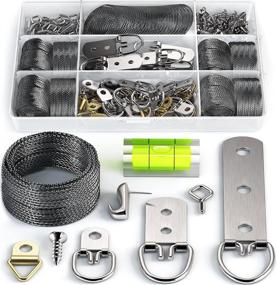 img 4 attached to 🖼️ Stainless Steel Picture Wire Hanging Kit – 100+ Pieces, D-Ring, Screws, Hooks, Level – Supports 50 lbs, 120+ Feet (38 M) – Includes Solid Box