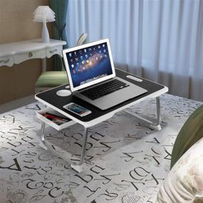 img 3 attached to CHARMDI Portable Laptop Desk: Bed Tray Table for Reading, Watching Movies on Bed/Couch with Handle