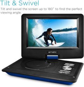img 2 attached to 📺 Ematic EPD116bu 10-Inch Portable DVD Player with Headphones and Car-Headrest Mount