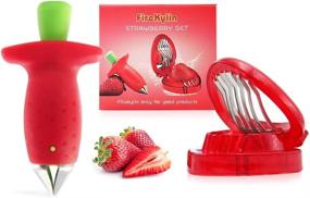 img 4 attached to 🍓 FireKylin Strawberry Huller Stem Remover and Slicer Set - Perfect Kitchen Tool for Effortless Berry Stem Removal and Precise Slicing - Includes 2PCS Gadgets for DIY Platters and Fruit Plates